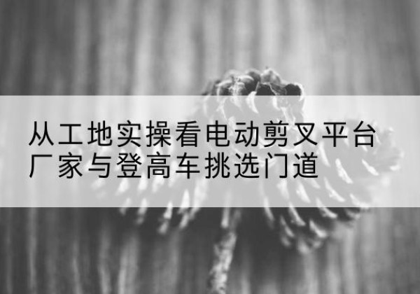 龙海电动剪叉升降平台厂家-从工地实操看电动剪叉平台厂家与登高车挑选门道